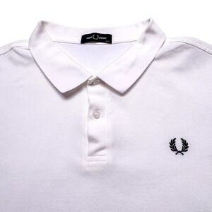 Fred Perry Polo Shirt Mens 3XL White Classic Pique Laurel Logo Embroidered